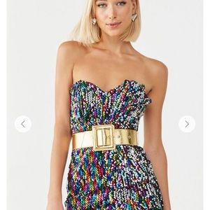 Mini bodycon rainbow 🌈 sequin dress
